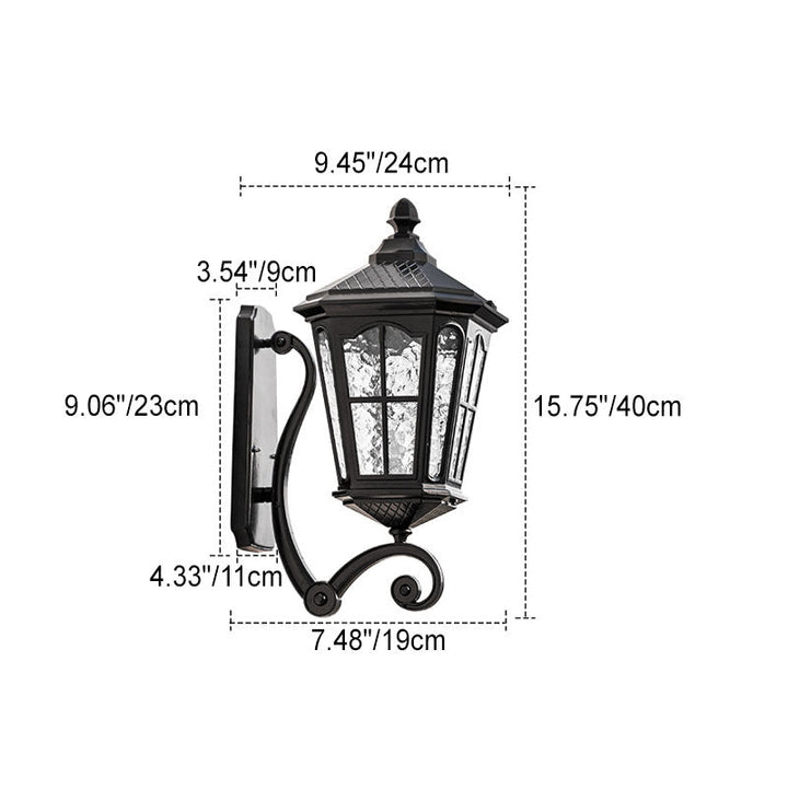 Europäische Outdoor-Laterne Aluminium Glas Wasserdicht 1-Licht Wand Sconce Lampe | Karnz
