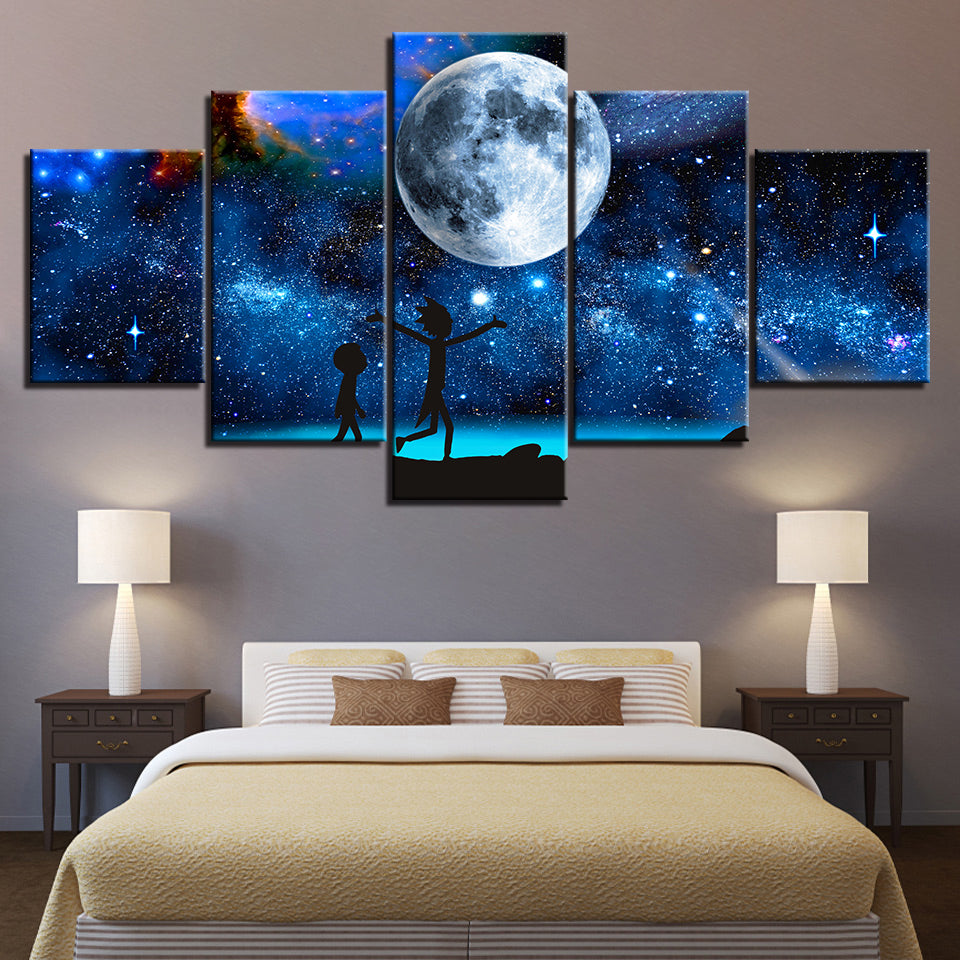 Der Mond in der Galaxie – Leinwandbild