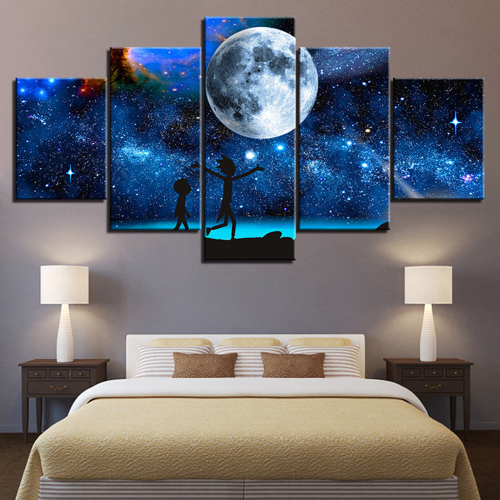 Der Mond in der Galaxie – Leinwandbild