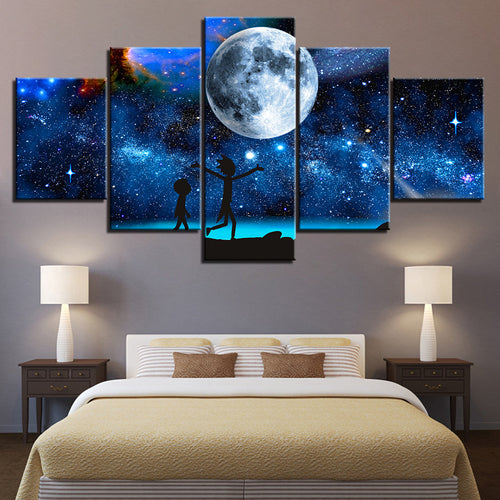 Der Mond in der Galaxie – Leinwandbild