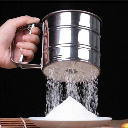 Mehlfilter Edelstahl - Mit Griff & Glatter Filter Schüsselheber