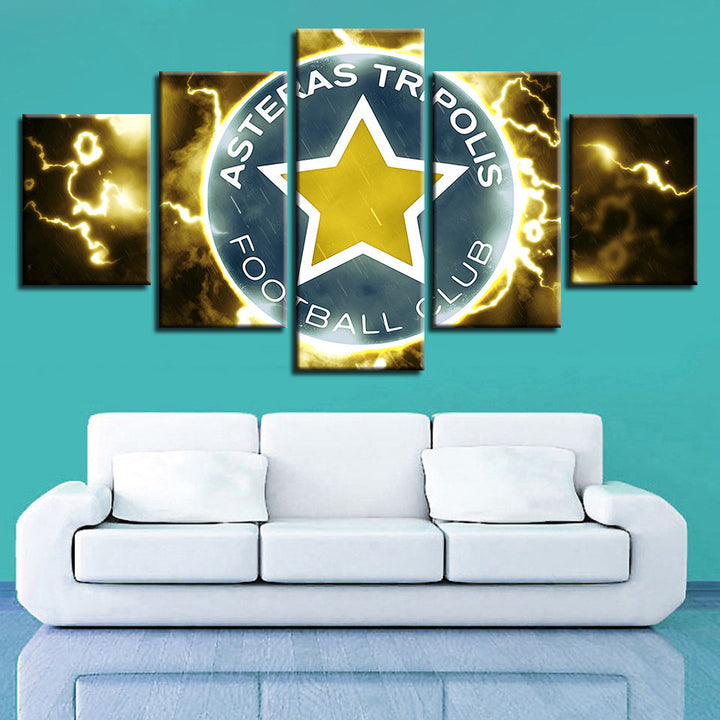 Electric Asteras Tripolis F.B. Logo 5 Stück - Leinwand Wandkunst Gemälde