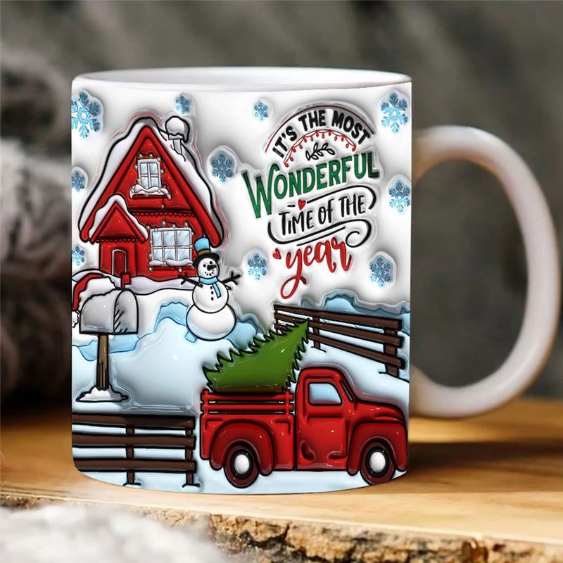 3D Weihnachts-Gingerman Keramik Kaffeetasse | Karnz