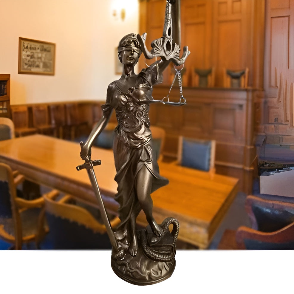 Standbild von Godin von der Gerechtigkeit – Eine elegante dekorative Skulptur von Justitia