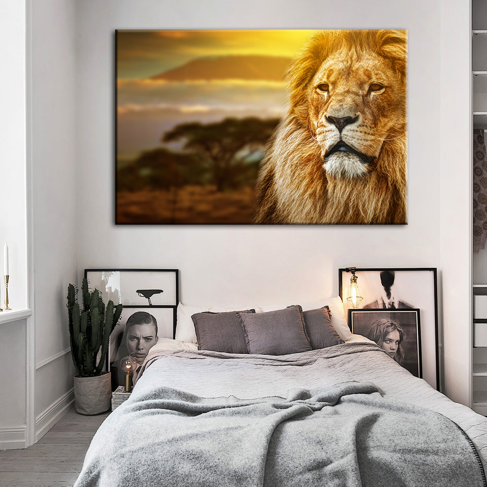Unbeeindruckter Löwe – Leinwandbild