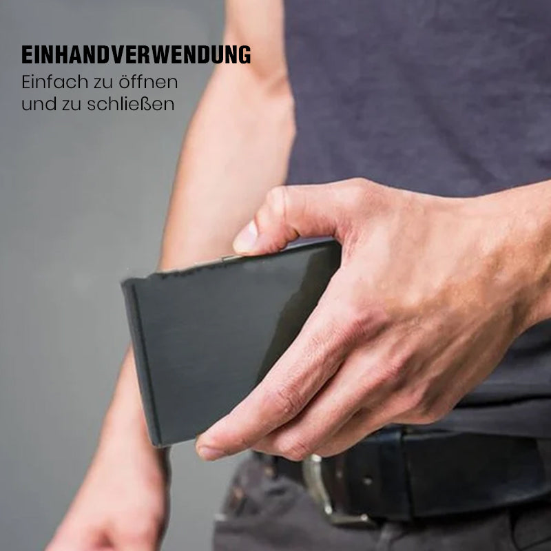 Ultradünnes Kartenetui mit Diebstahlschutz und Entmagnetisierungsschutz