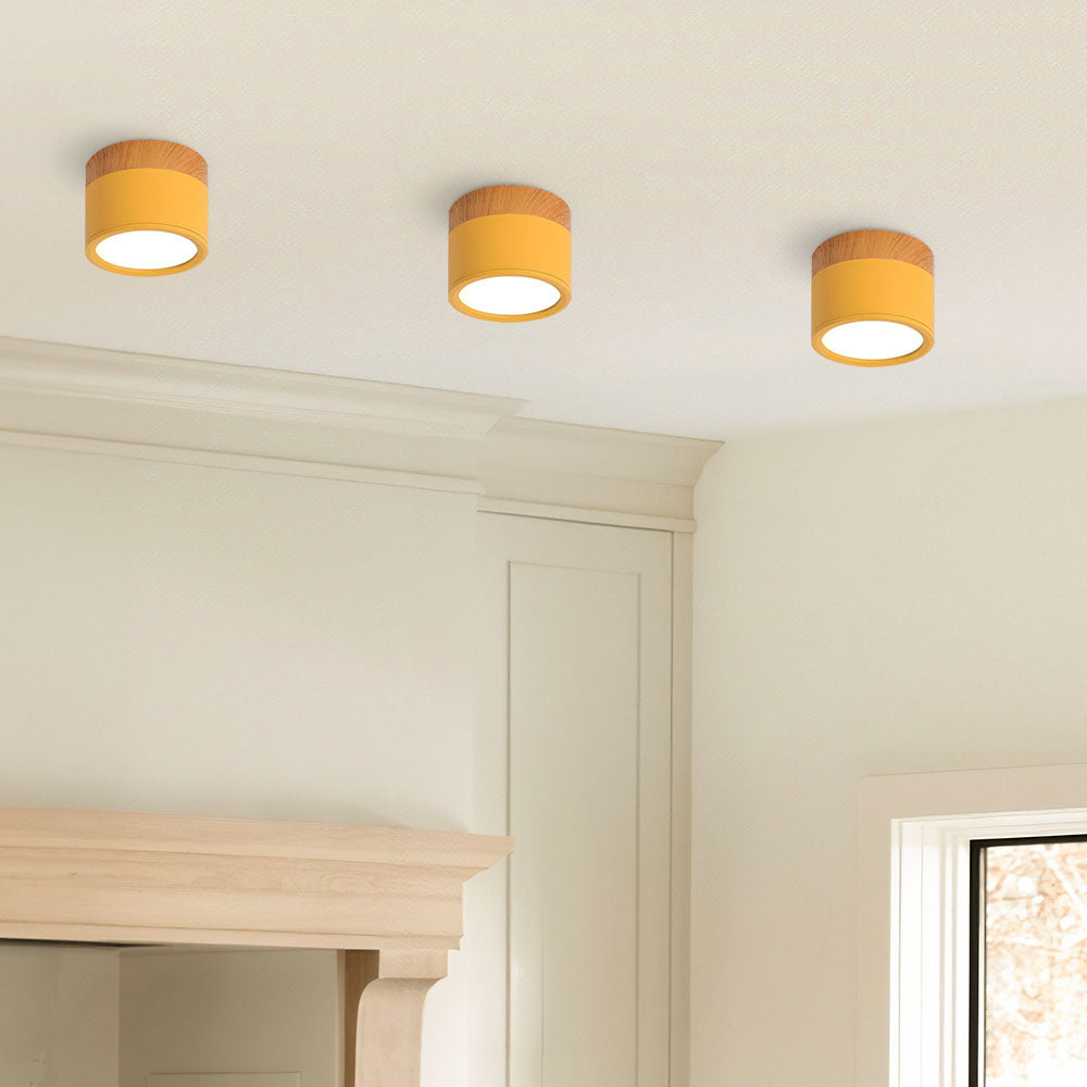 Moderne LED-Deckenleuchte, flächenbündig, zylinderförmig