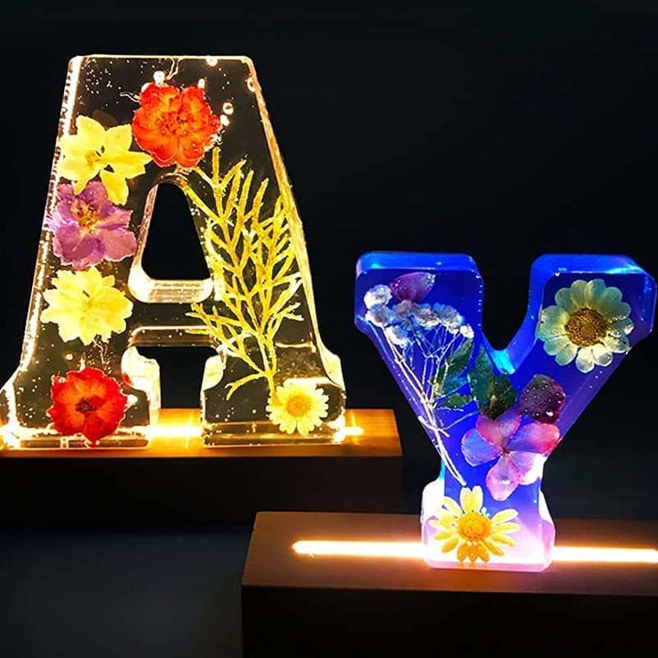 Sandsberg | Harz-Blumen-Nachtlicht | LED-Deko-Lampe in Buchstabenform