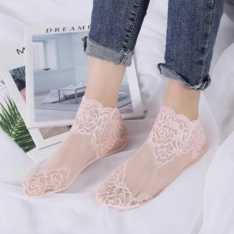 Neue Damenmode Spitzensocken