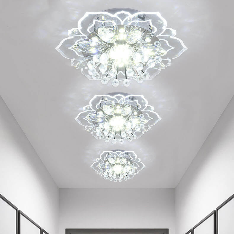 Karnz GlowPetal | LED Kristall Deckenleuchte | Blütenform, RGB Farbwechsel & energieeffizient