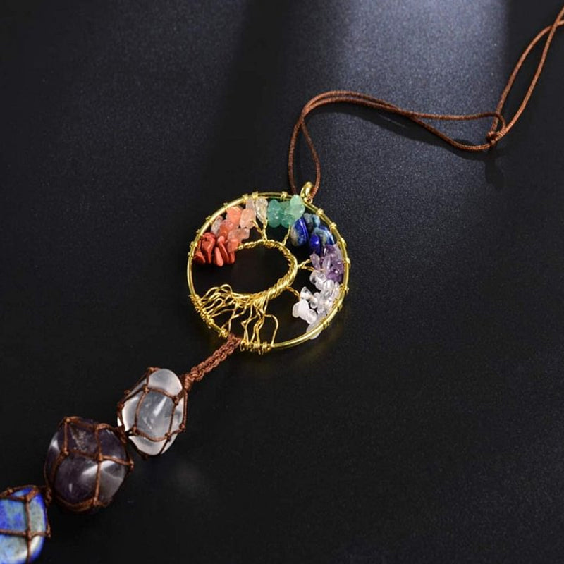 Karnz | 7 Chakra Stein Heilung Kristall Lebensbaum Dekoration
