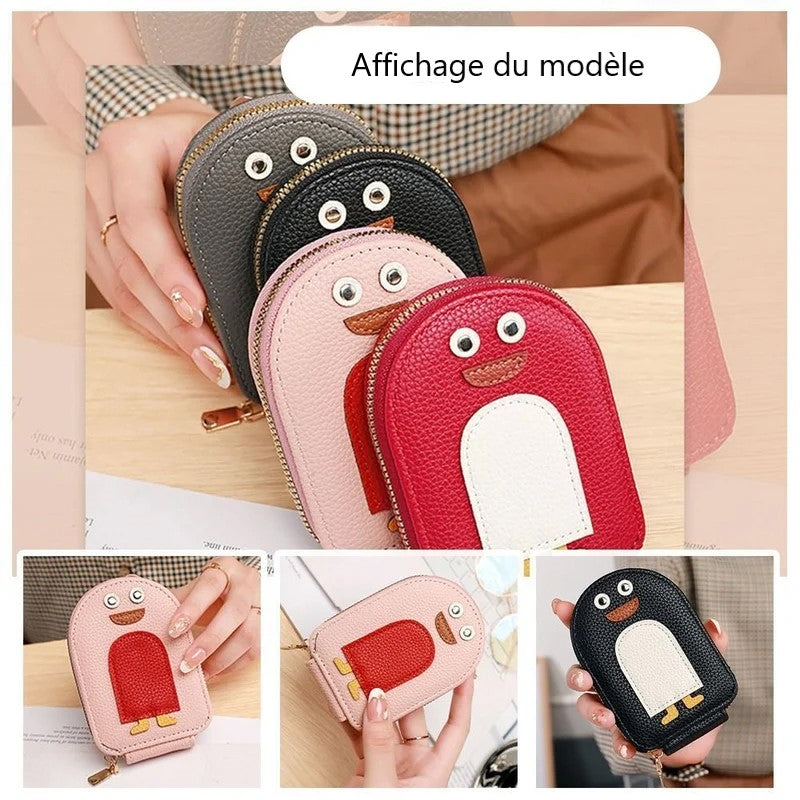 PU-Brieftasche für Kreditkarten und niedliche Pinguine | Karnz
