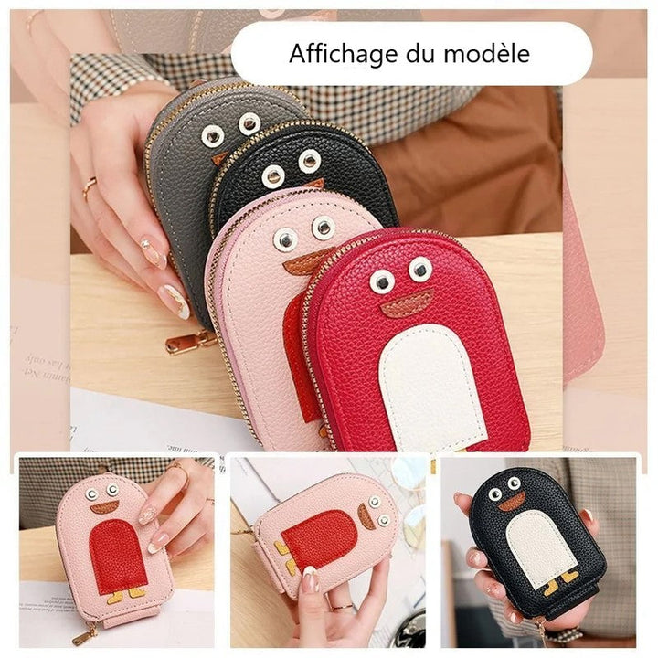 PU-Brieftasche für Kreditkarten und niedliche Pinguine | Karnz