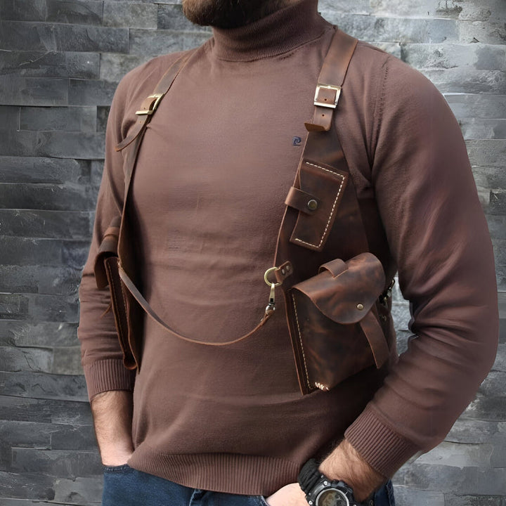Mittelalterliche Steampunk-Umhängetasche mit Retro-Riemen | Karnz