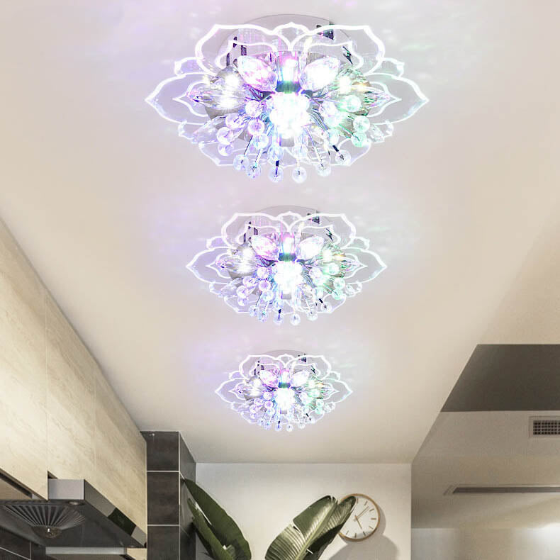 Karnz GlowPetal | LED Kristall Deckenleuchte | Blütenform, RGB Farbwechsel & energieeffizient