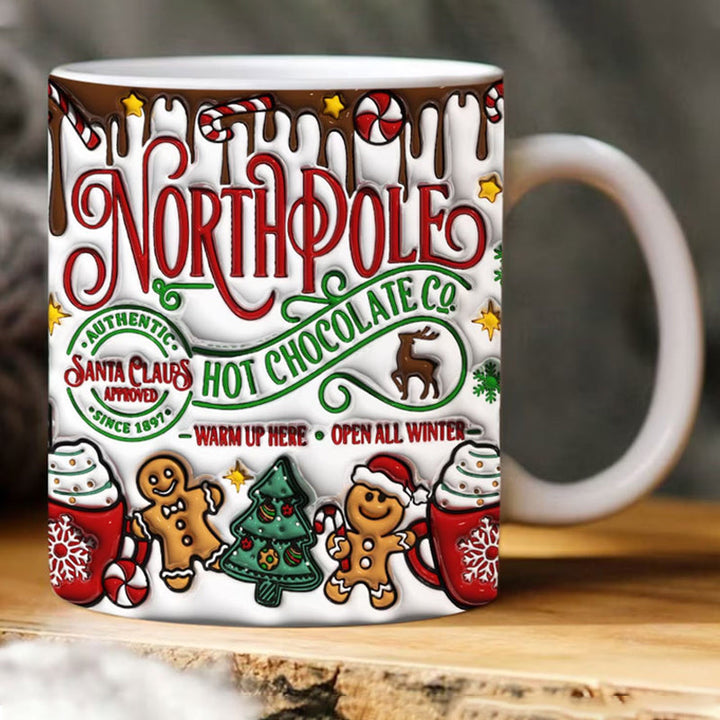 3D Weihnachts-Gingerman Keramik Kaffeetasse | Karnz