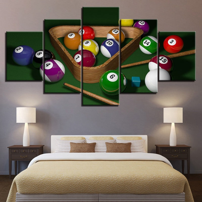 5-teilige Billardkugeln - Leinwand Wandkunst Gemälde