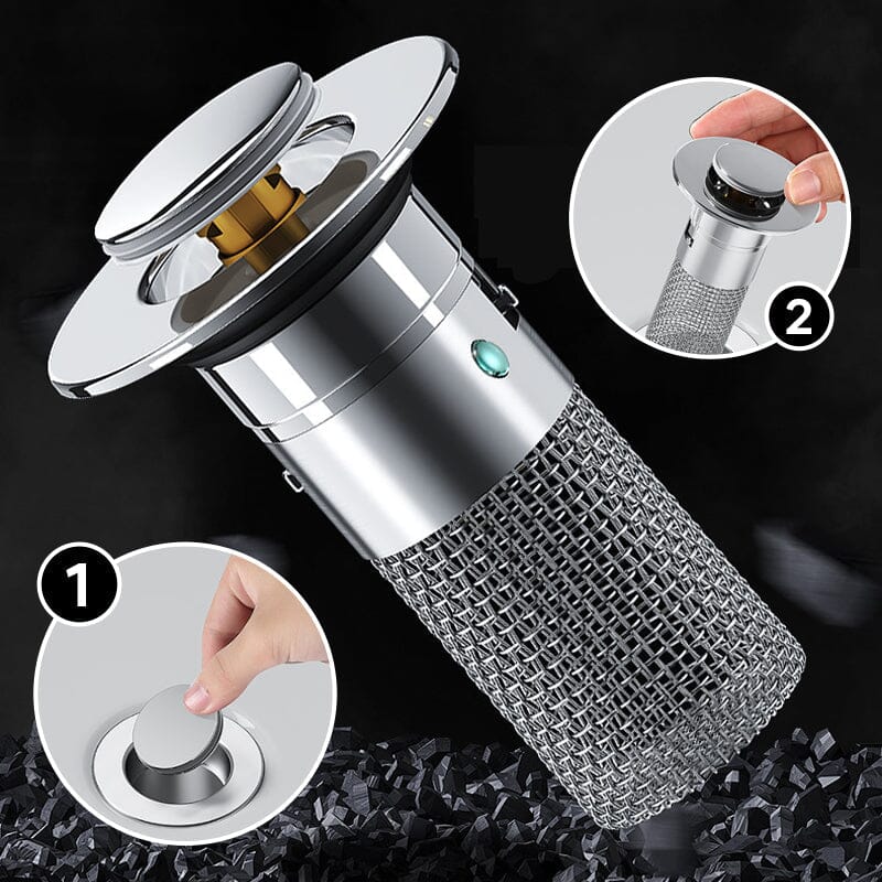 Abflussfilter Edelstahl mit Pop-up-Mechanismus | Karnz