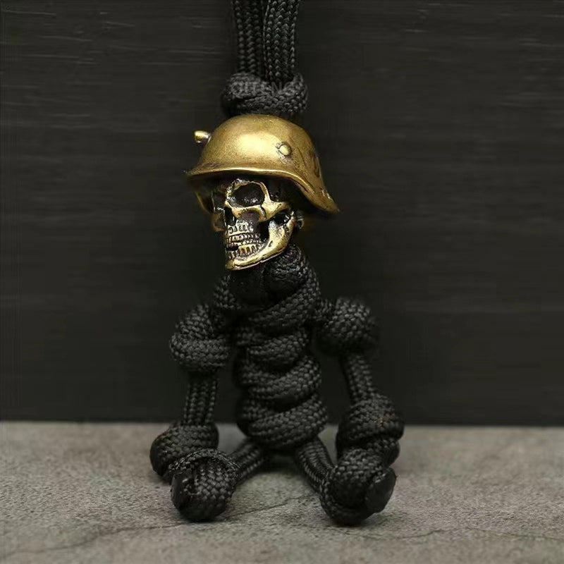 Paracord-Schlüsselanhänger mit Skelett-Soldatenmotiv