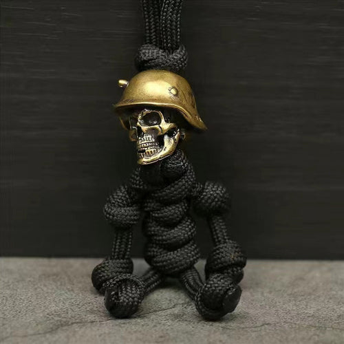 Paracord-Schlüsselanhänger mit Skelett-Soldatenmotiv
