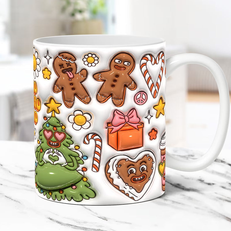 3D Weihnachts-Gingerman Keramik Kaffeetasse | Karnz