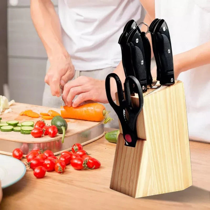 7-tlg. Messer Set mit Holzständer Karnz