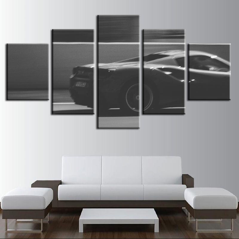 Pieces - Verschwommen - Schwarz & Weiß Ca5 r - Leinwand Wandkunst Gemälde