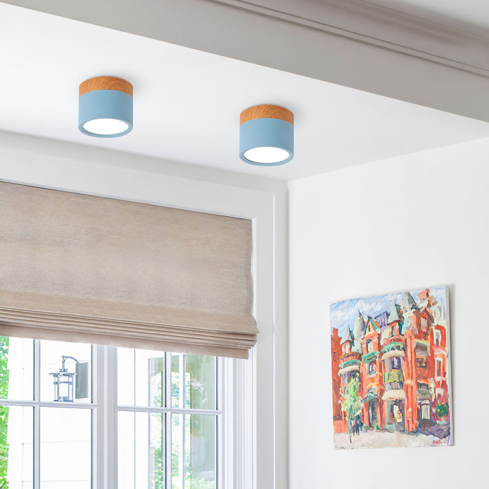 Moderne LED-Deckenleuchte, flächenbündig, zylinderförmig