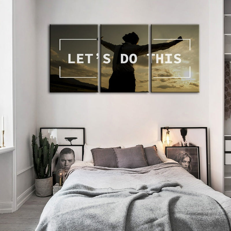 Let's Do This-Canvas Wandkunst Gemälde 3 Stück