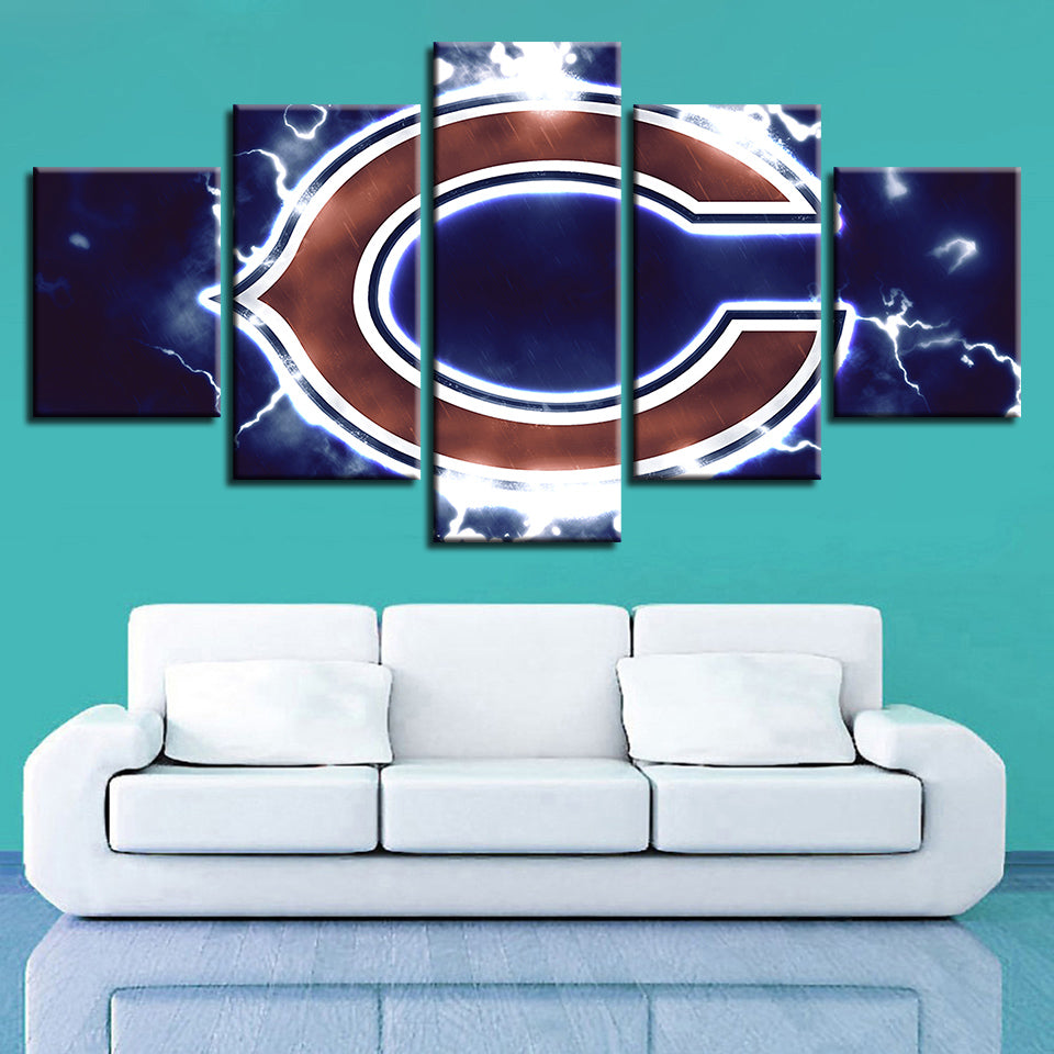 Charged Chicago Bears 5 Stücke-Canvas Wandkunst Gemälde