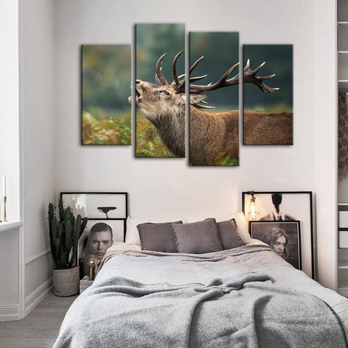 4 Stück Blökende Elch - Leinwand Wandkunst Malerei | Karnz