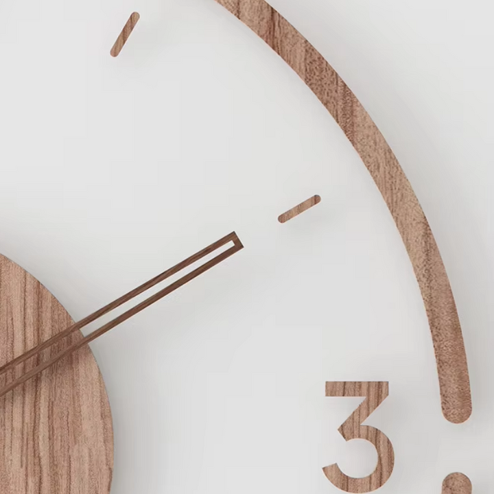 Transparente Holz-Wanduhr | Karnz