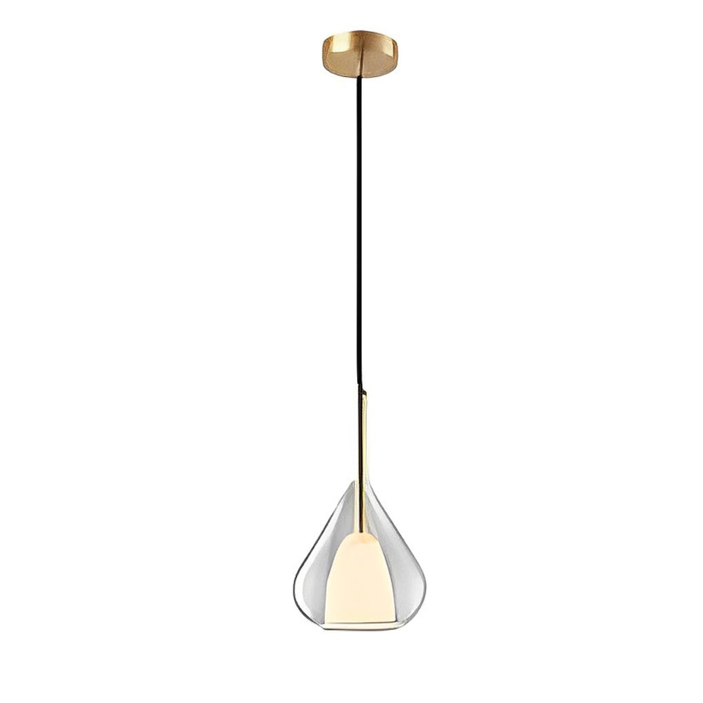 Industrielle Pendelleuchte mit Doppelglas und Regentropfen-Design - Kleine Hängelampe für Esszimmer und Küche, modernes minimalistisches Design | Karnz