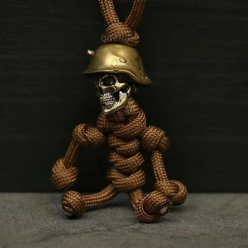 Paracord-Schlüsselanhänger mit Skelett-Soldatenmotiv