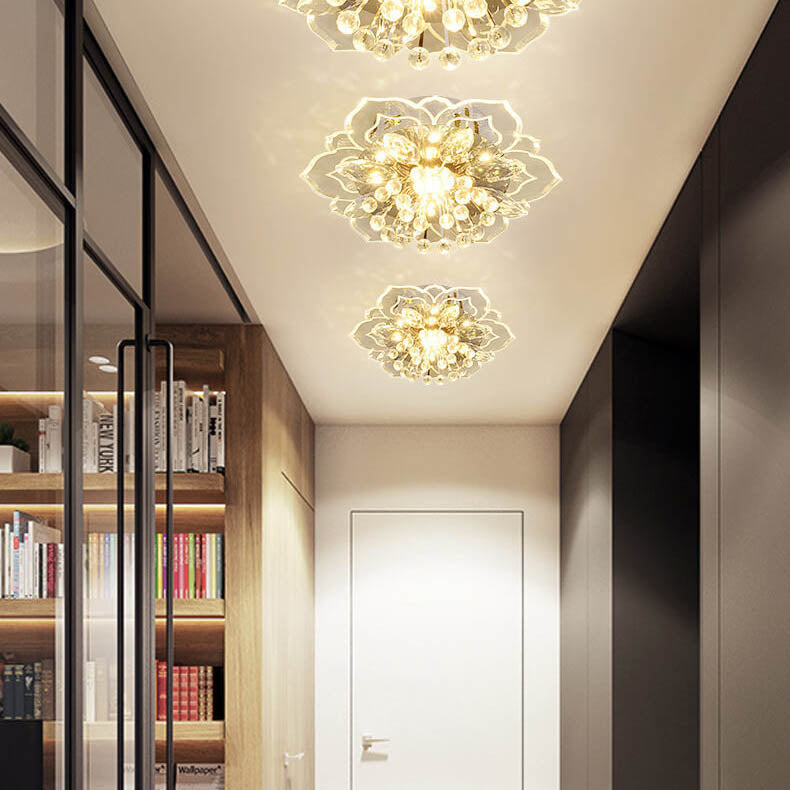Karnz GlowPetal | LED Kristall Deckenleuchte | Blütenform, RGB Farbwechsel & energieeffizient