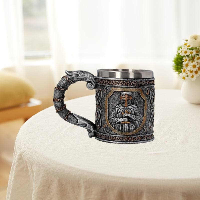 Kreative Edelstahl Mittelalter Becher Krug für Bier Kaffee | Karnz