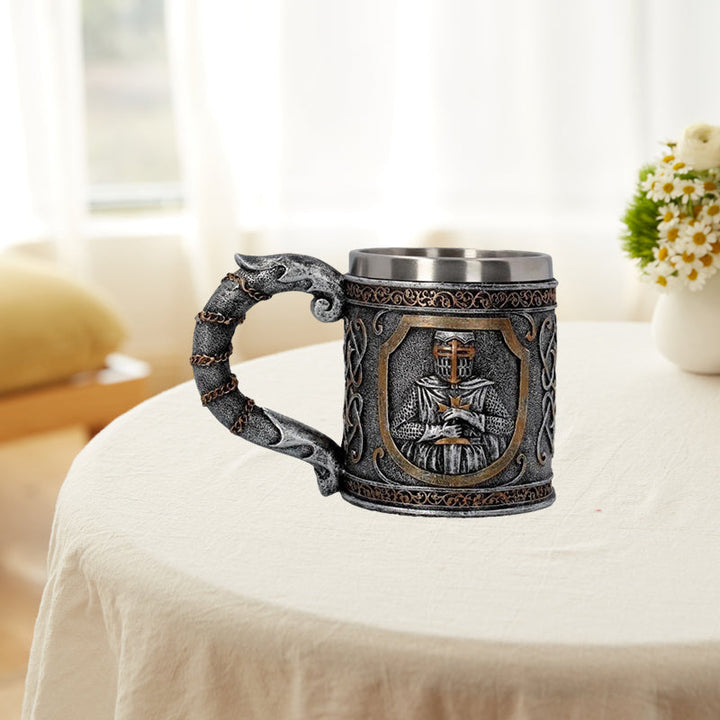 Kreative Edelstahl Mittelalter Becher Krug für Bier Kaffee | Karnz