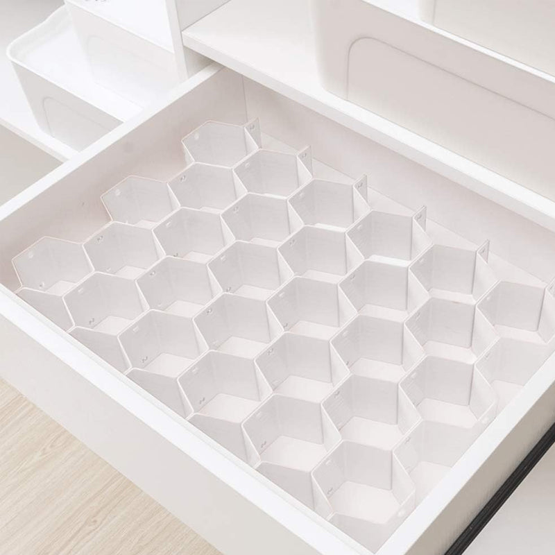 Wabenförmige Schubladenteiler-Organisation