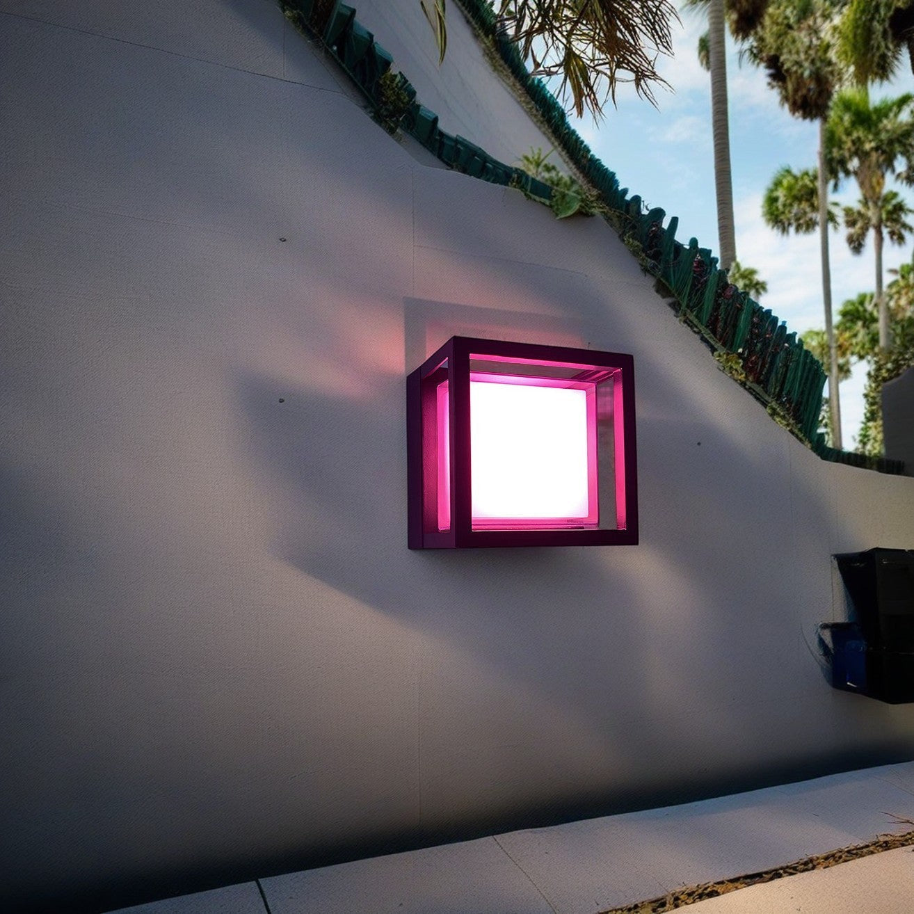 Wasserdichte quadratische LED-Außenwandleuchte aus Aluminium und Acryl für den Garten