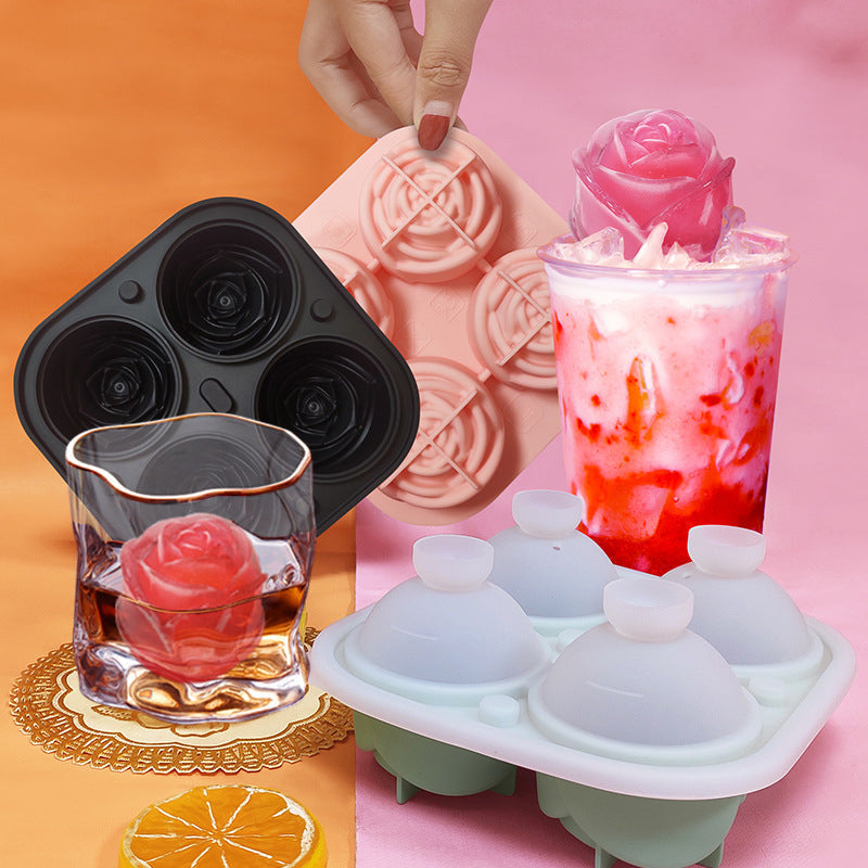 Große pinke Eiswürfelschale mit 4 Fächern | Karnz