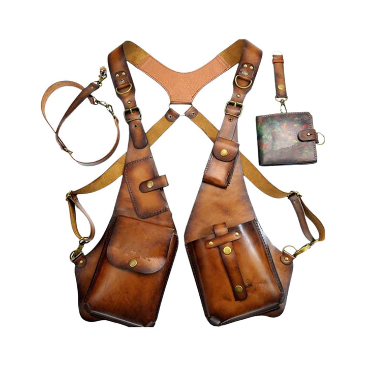 Mittelalterliche Steampunk-Umhängetasche mit Retro-Riemen | Karnz