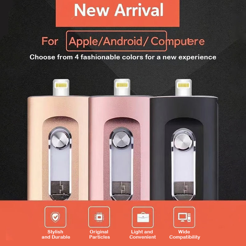 3-in-1-USB-Stick mit großer Speicherkapazität für Mobiltelefon und Computer