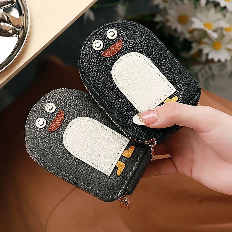 PU-Brieftasche für Kreditkarten und niedliche Pinguine | Karnz
