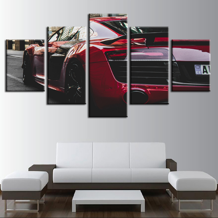 5 Stück - Roter Klassiker - Leinwand Wandkunst Gemälde