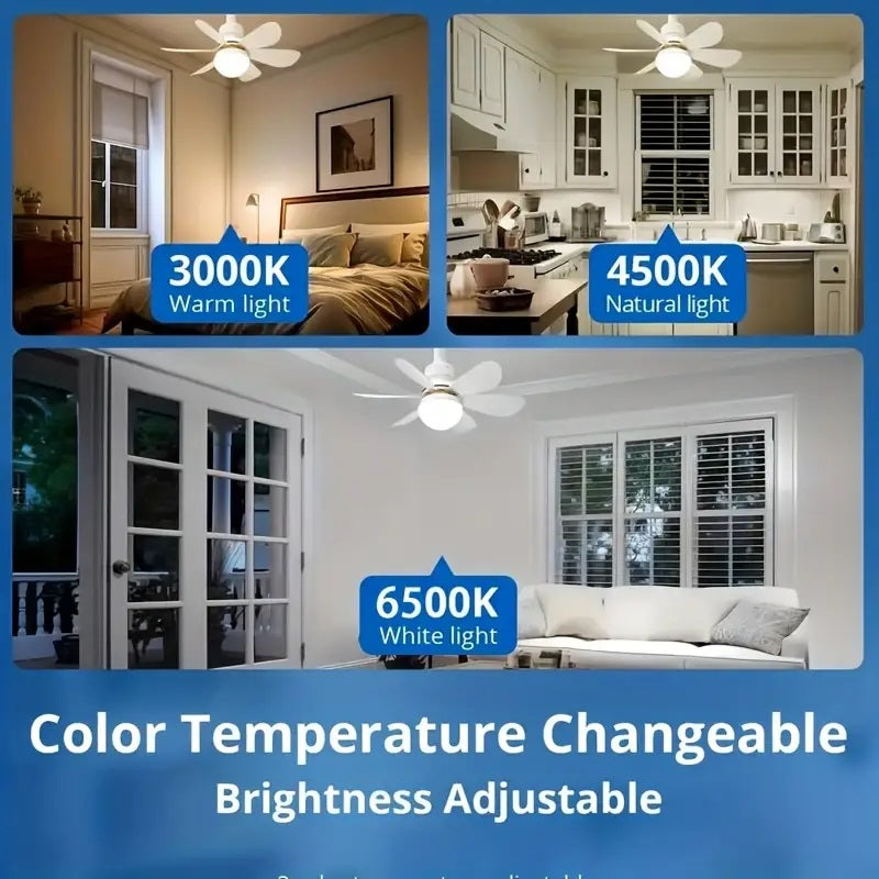 2-in-1 LED-Deckenventilatorlicht mit Fernbedienung, E27/B22-Basis | Karnz