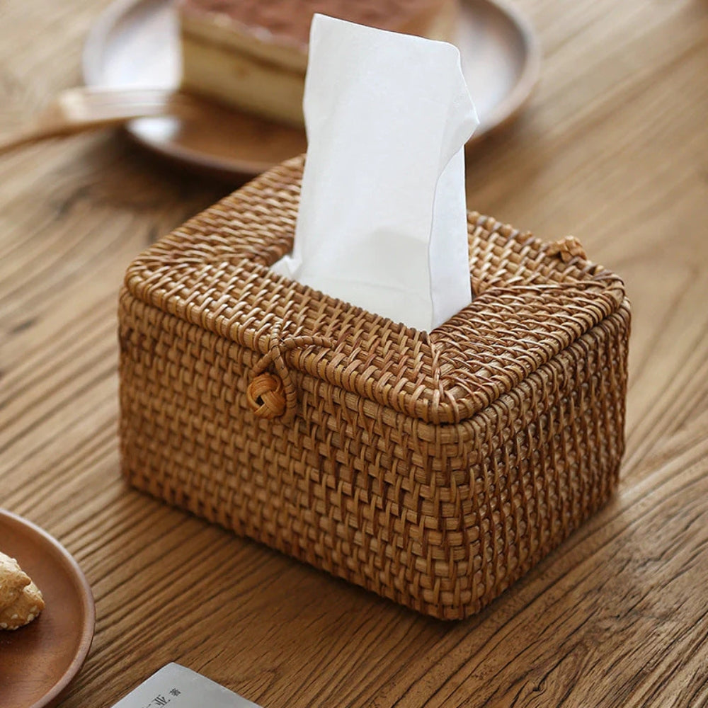 Woven Rattan Tissue Holder | Karnz