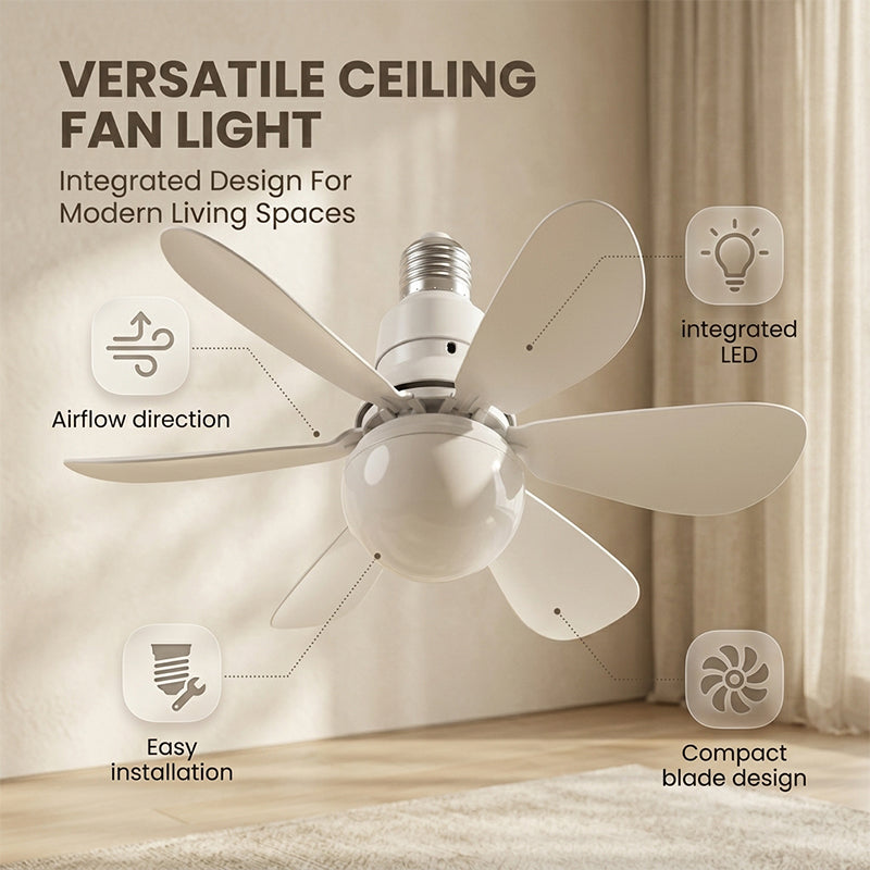 Moderner Niedrigprofil-Deckenventilator mit Licht | Karnz