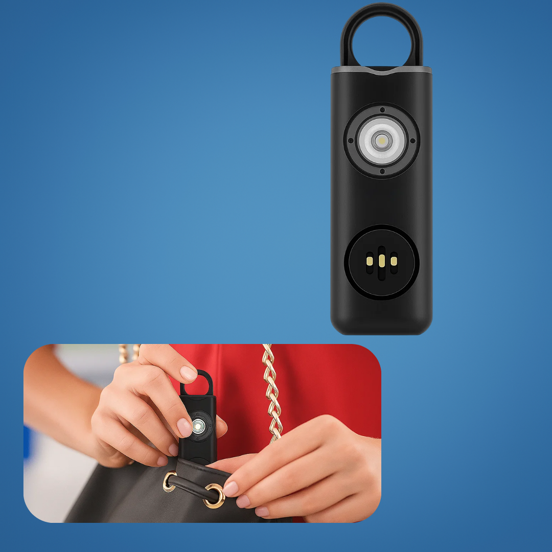 Ultralauter 130 dB Sirene – Kompakt LED Taschenlampe Sicherheitsgerät – Für Nachtschwärmer, Studenten & Pendler Karnz