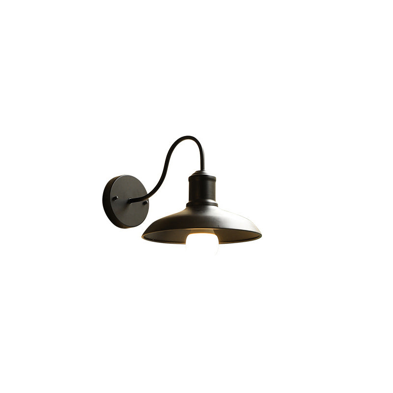 Retro Loft Dome Eisen Außen Wasserdicht 1-Licht Gebogene Arm Wand Sconce Lampe | Karnz