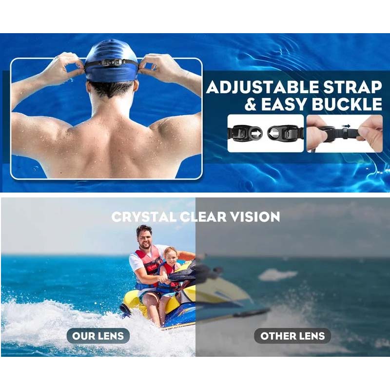 Weitwinkel-Schwimmbrille mit Antibeschlag-Effekt